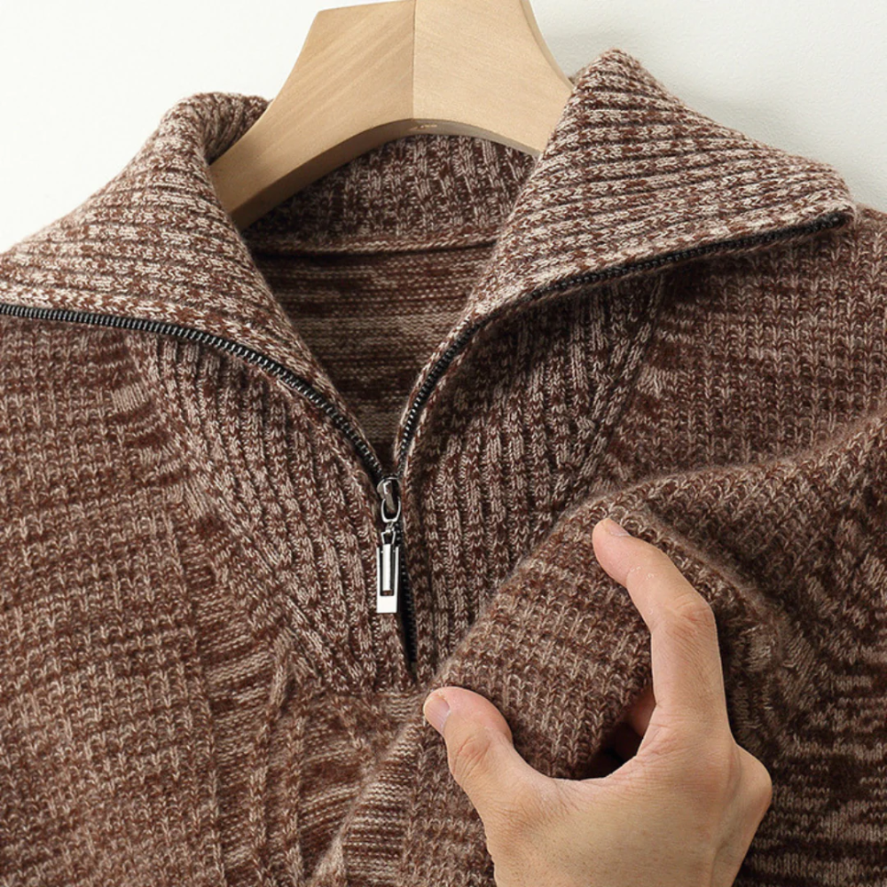 Taranto Merino Wool Zip-Up Sweater