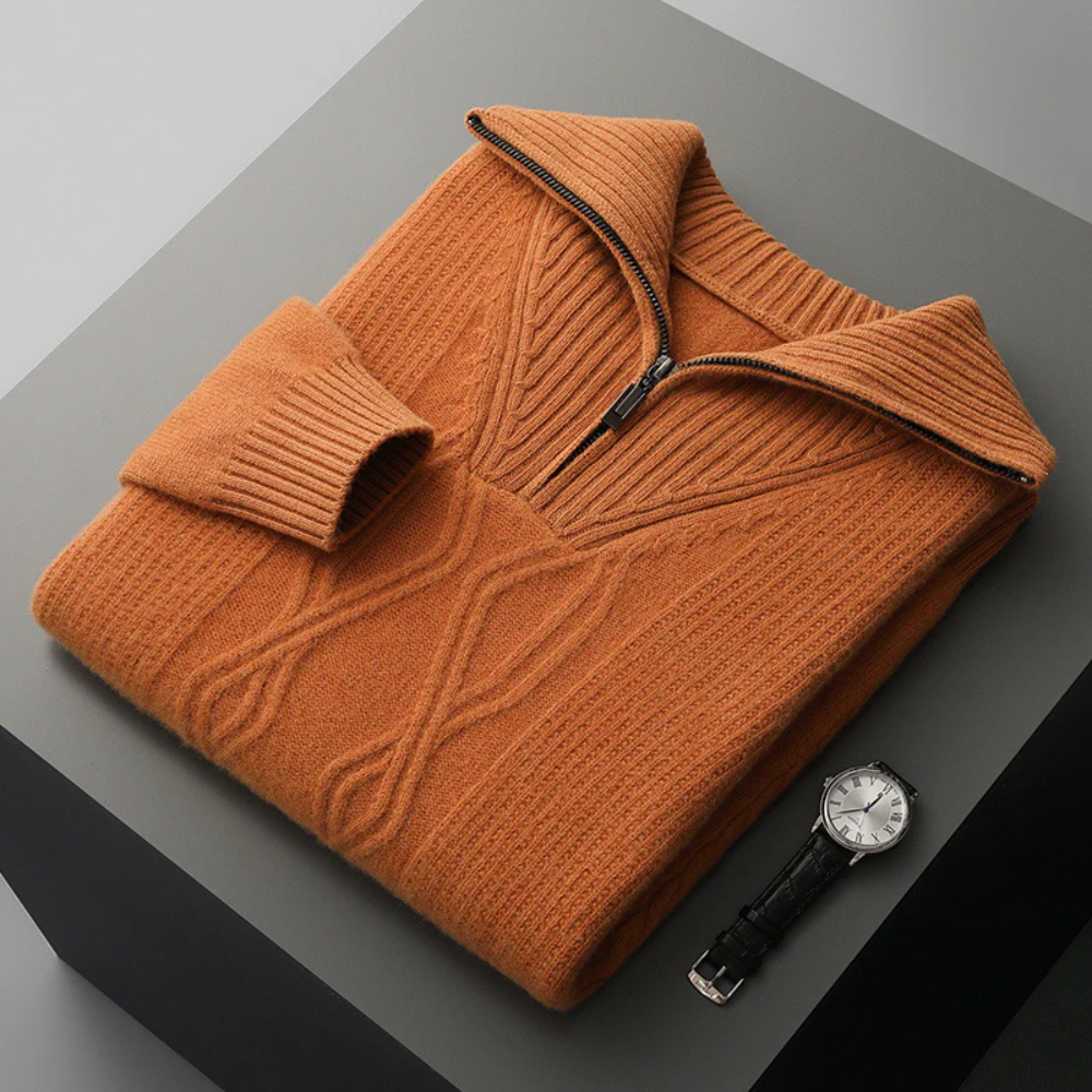 Taranto Merino Wool Zip-Up Sweater