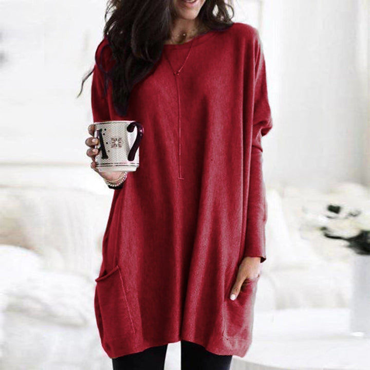 Women's Sweater Dress Featuring Convenient Pockets