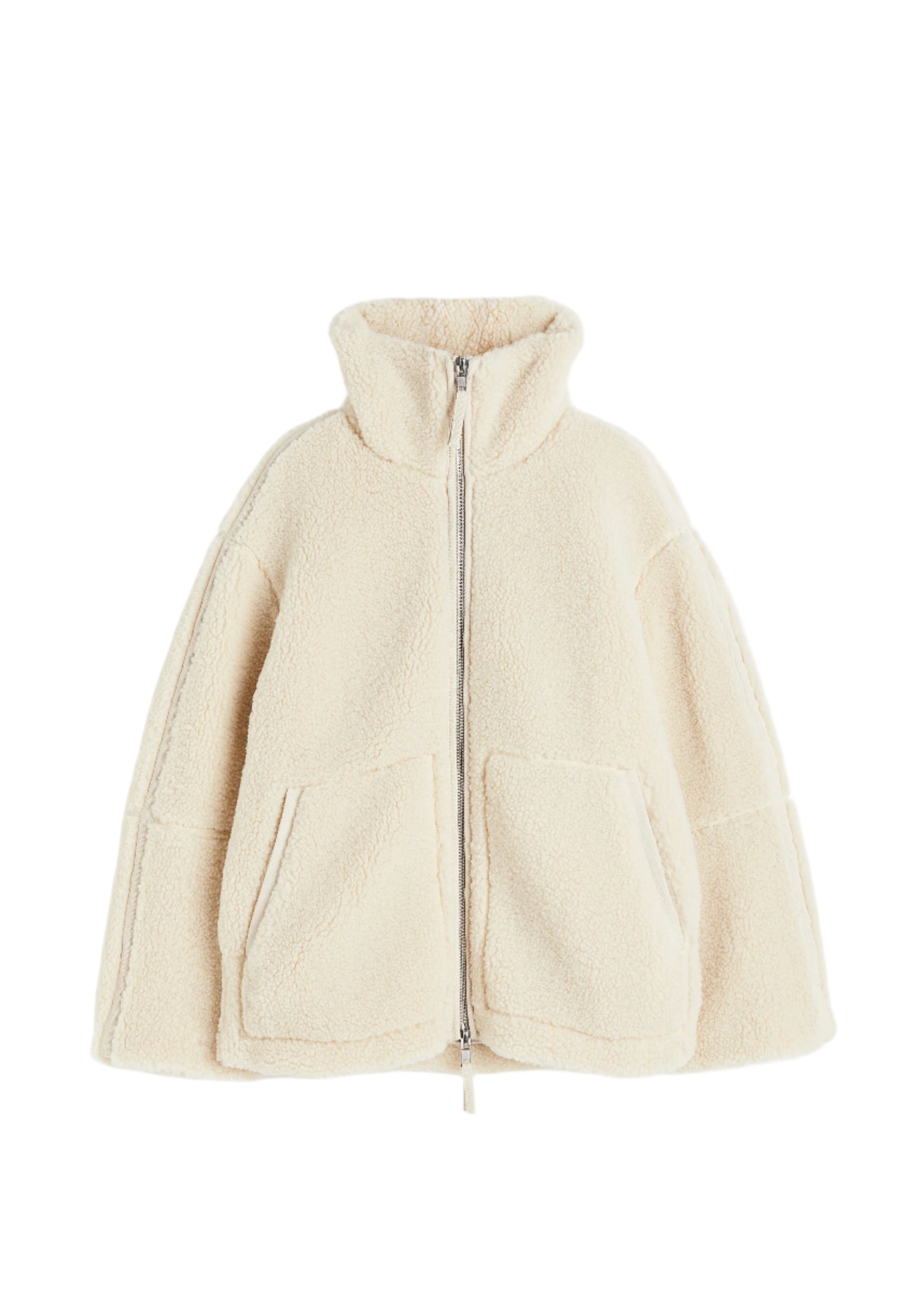 Cozy Oversized Women's Winter Jacket with Zipper and Pockets