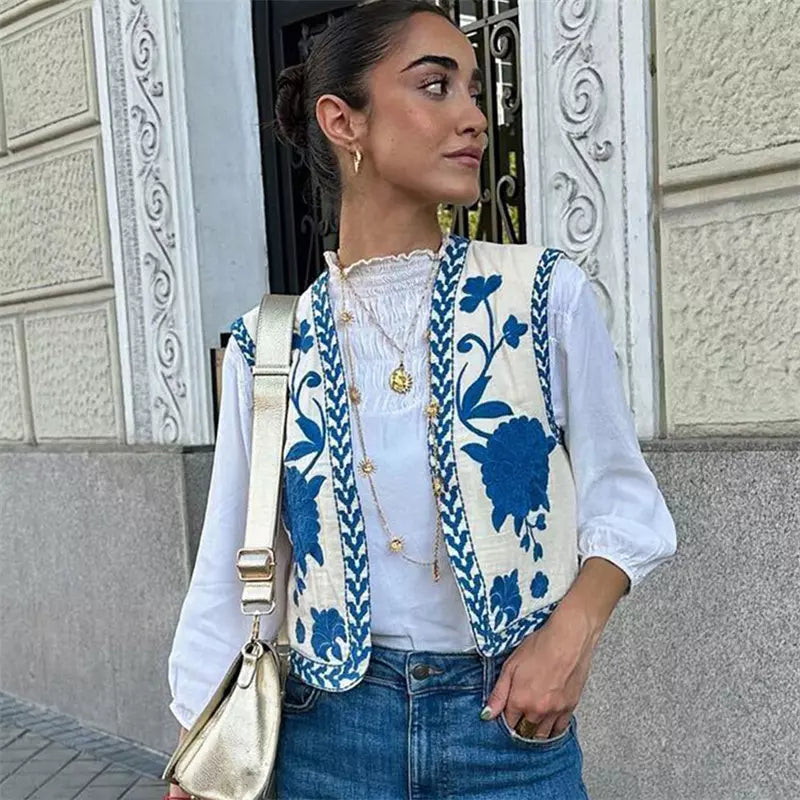 Noorje - Printed Wildflower Gilet