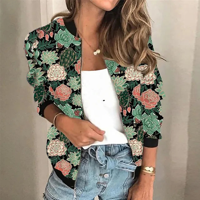 Liora - Graphic Print Bomber Jacket