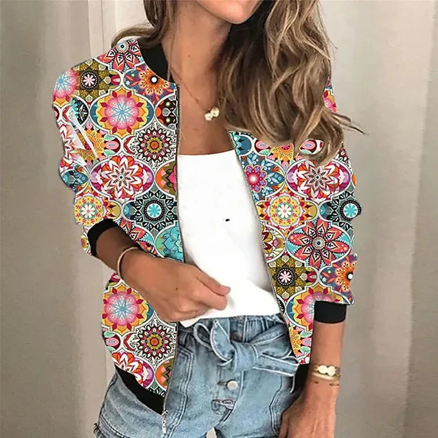 Liora - Graphic Print Bomber Jacket