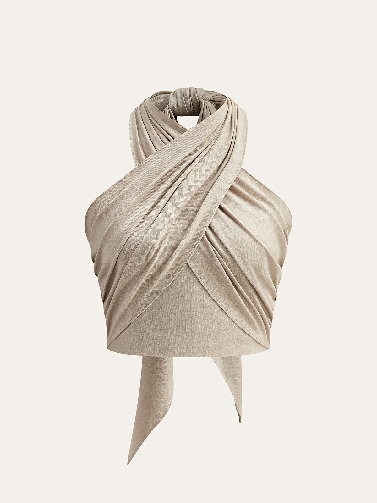 Livia - Wrap-Style Crop Halter Top