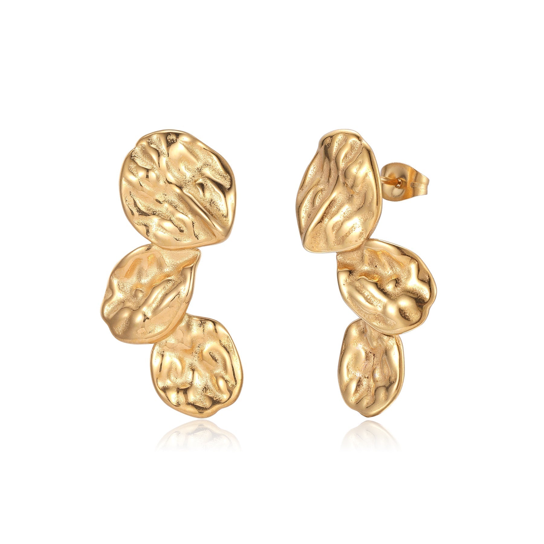 Lauren - Textured Gold Earrings