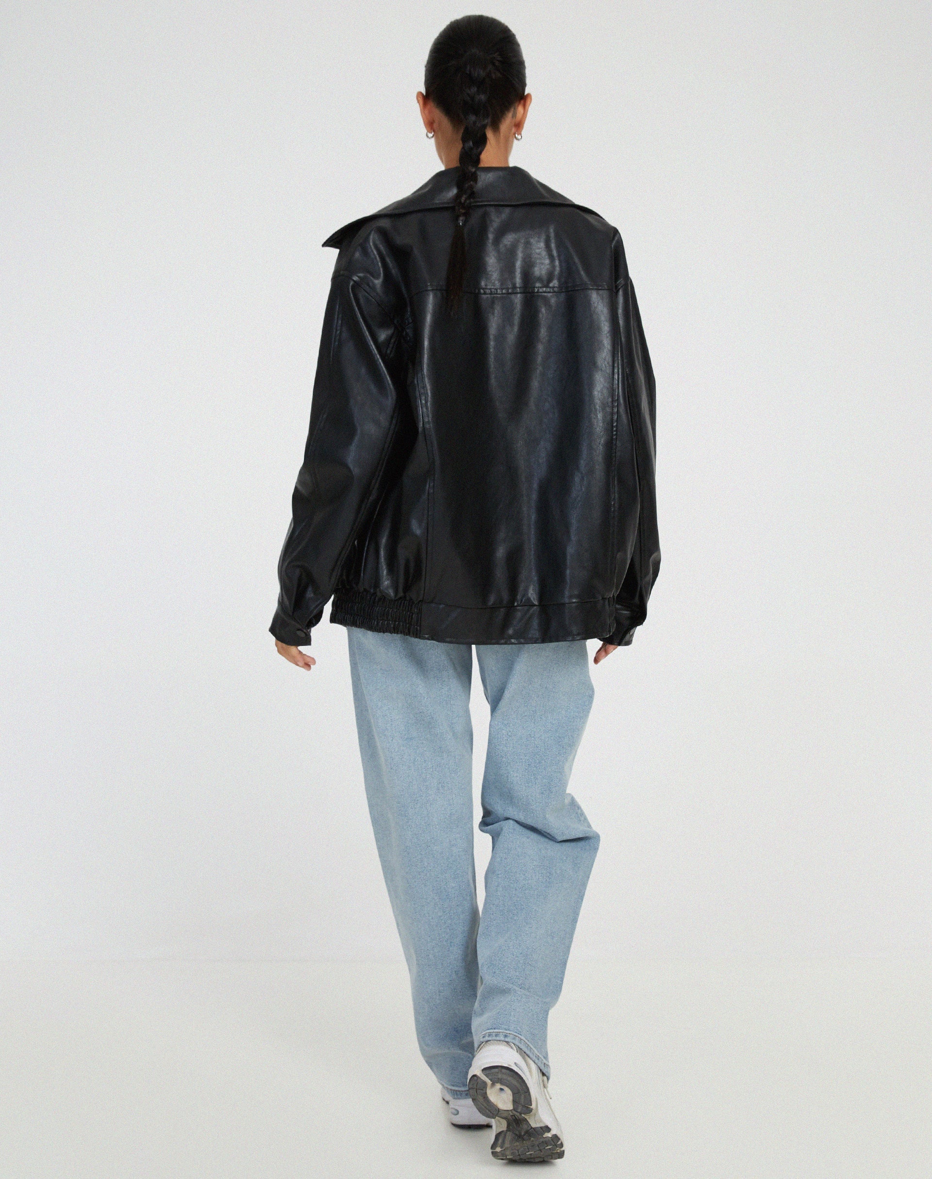 Chic Oversized Lightweight Leather Jacket for Women