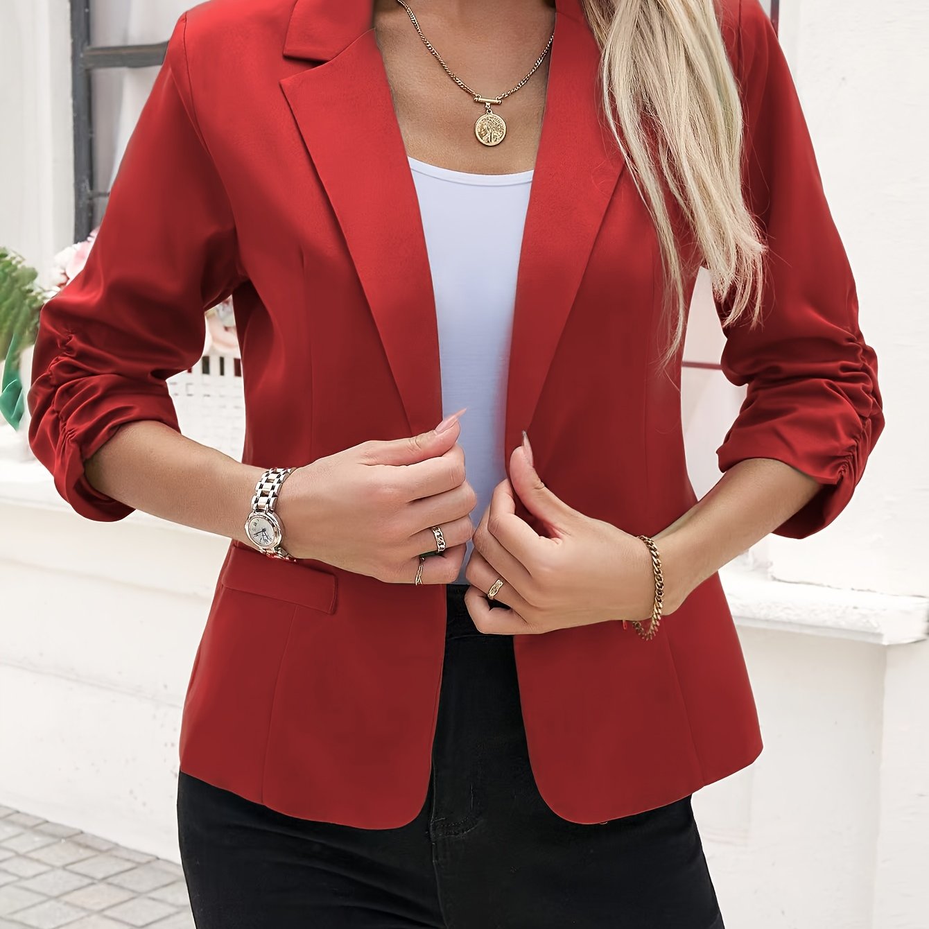 Fenna - Single Button Colored Blazer
