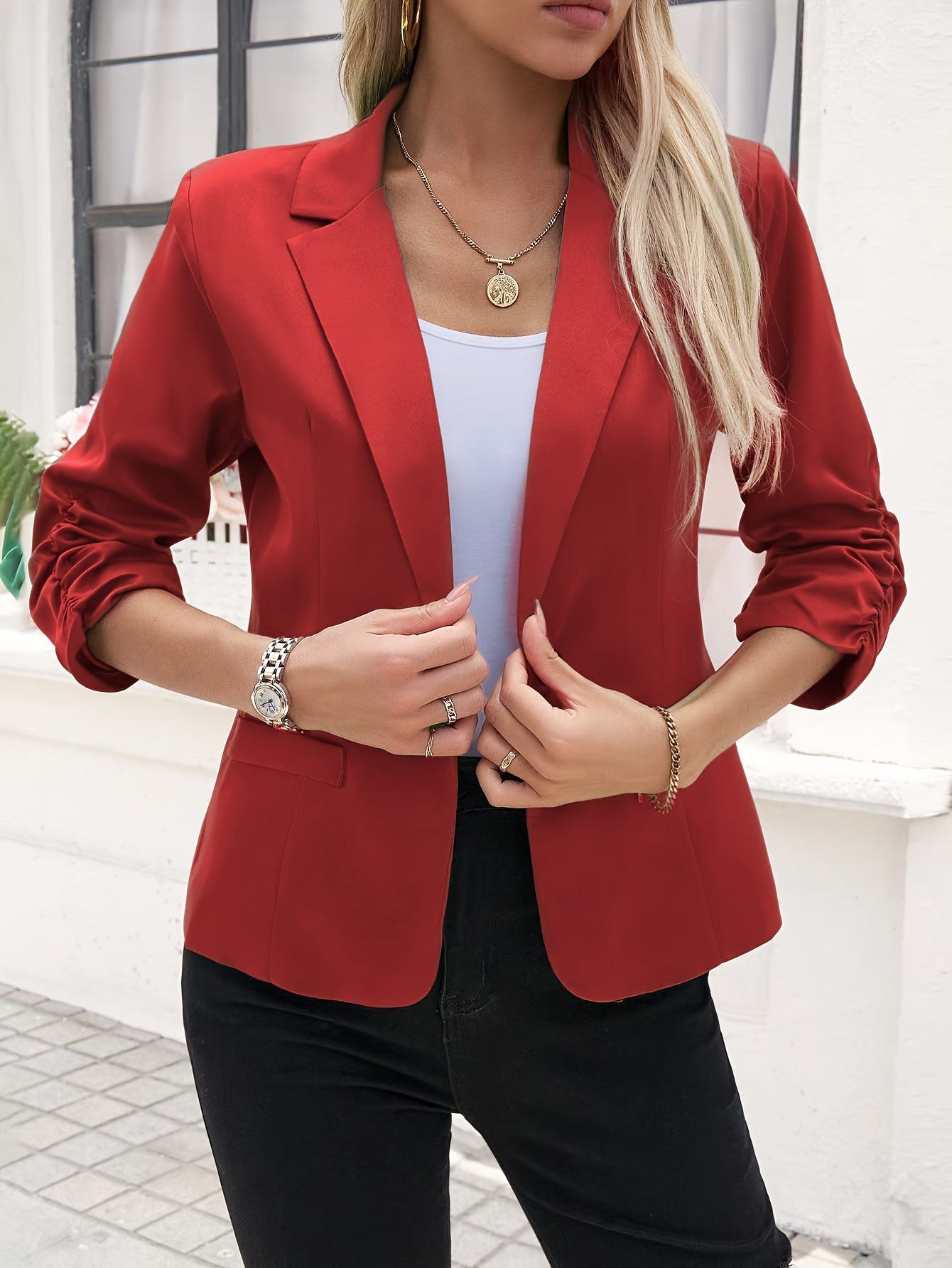 Fenna - Single Button Colored Blazer