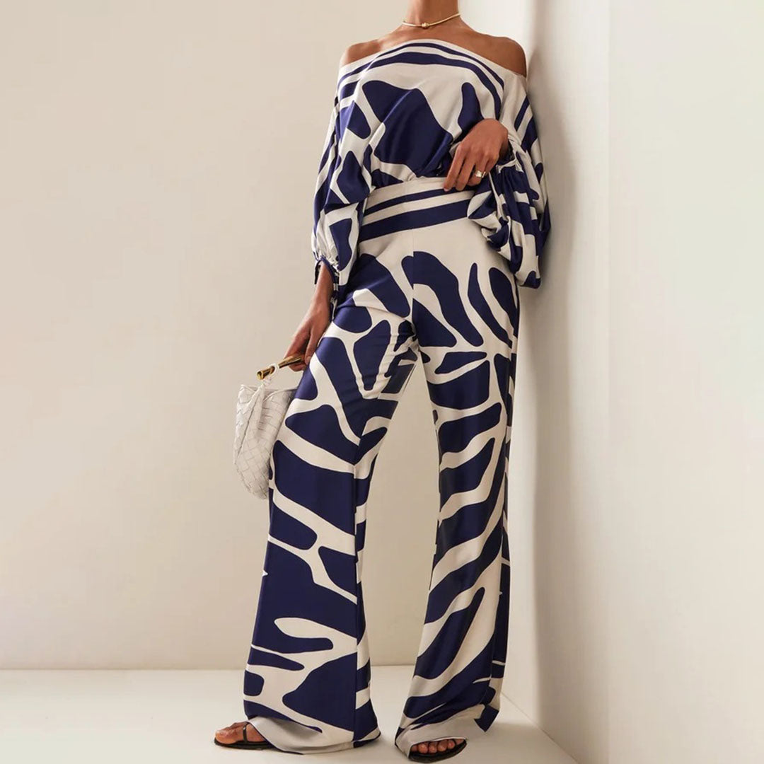 Ise - Stylish Satin Set with Unique Print