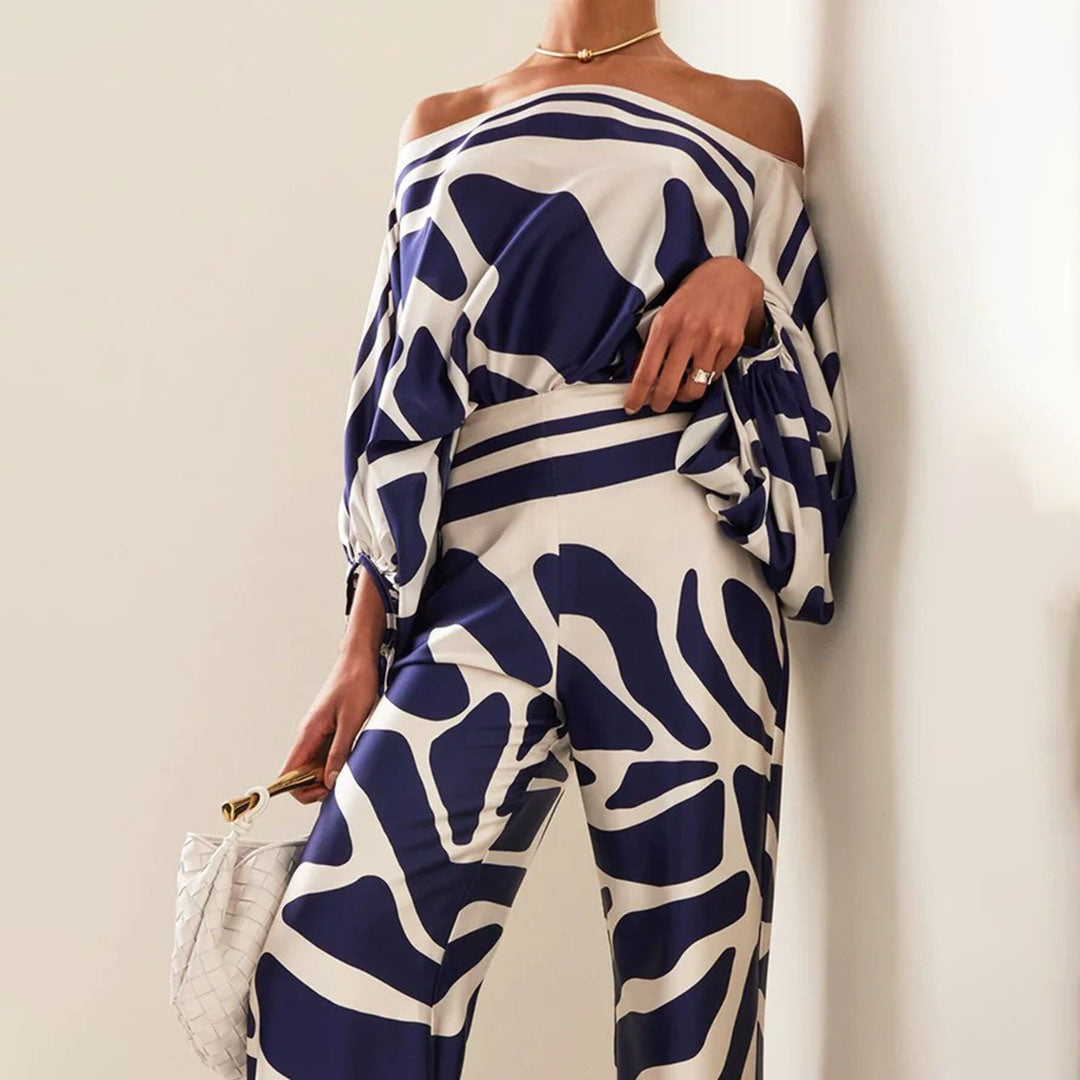 Ise - Stylish Satin Set with Unique Print