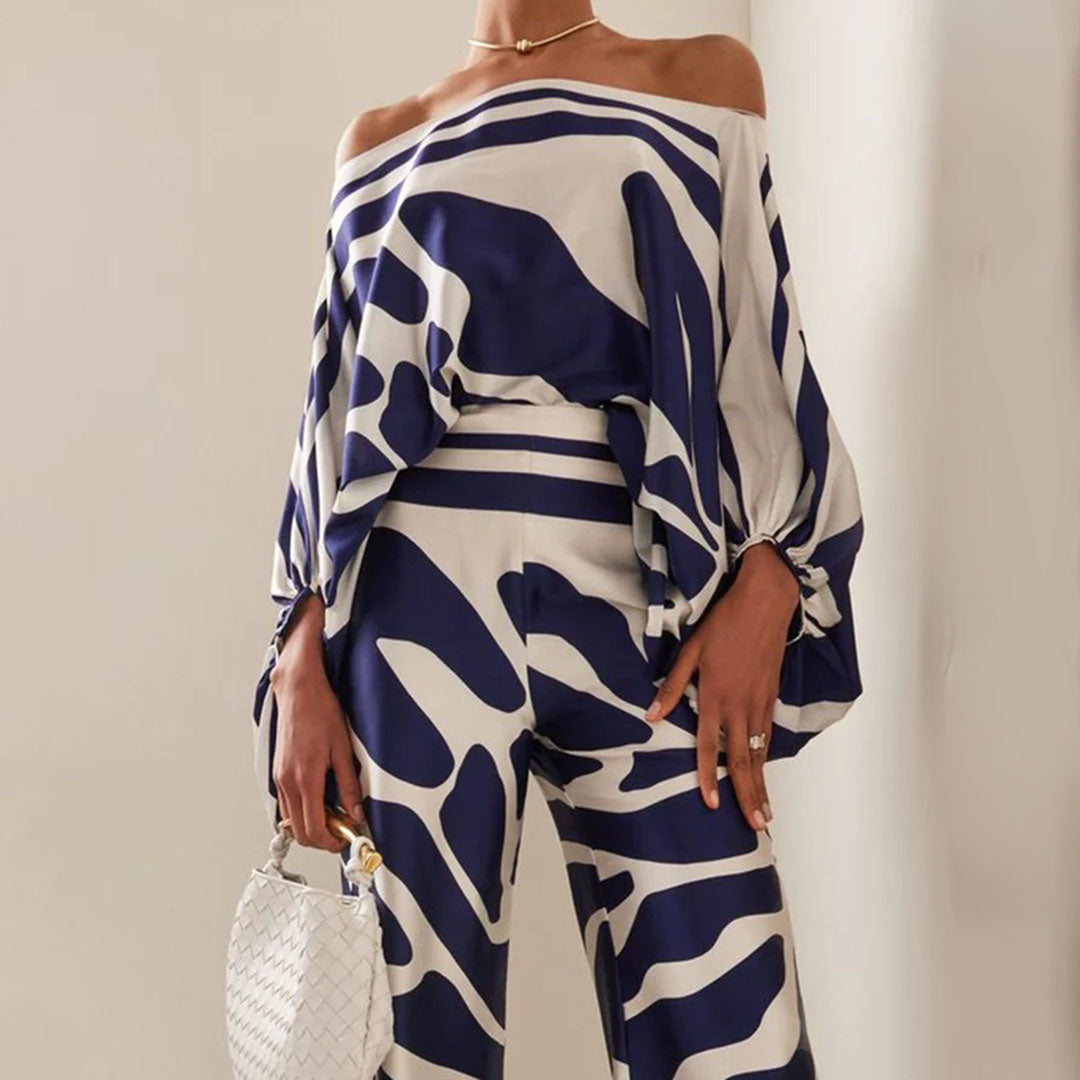 Ise - Stylish Satin Set with Unique Print