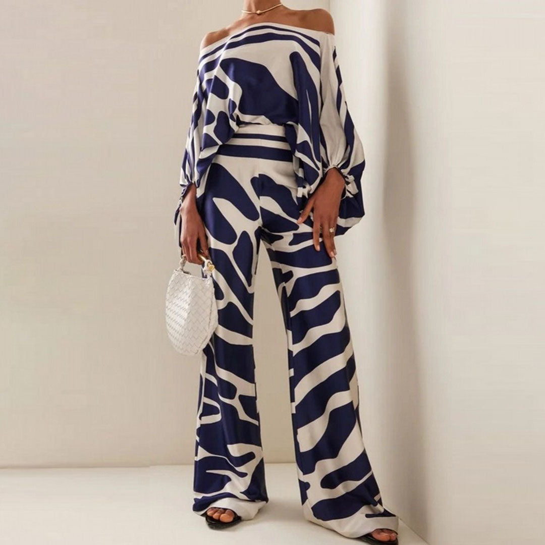 Ise - Stylish Satin Set with Unique Print