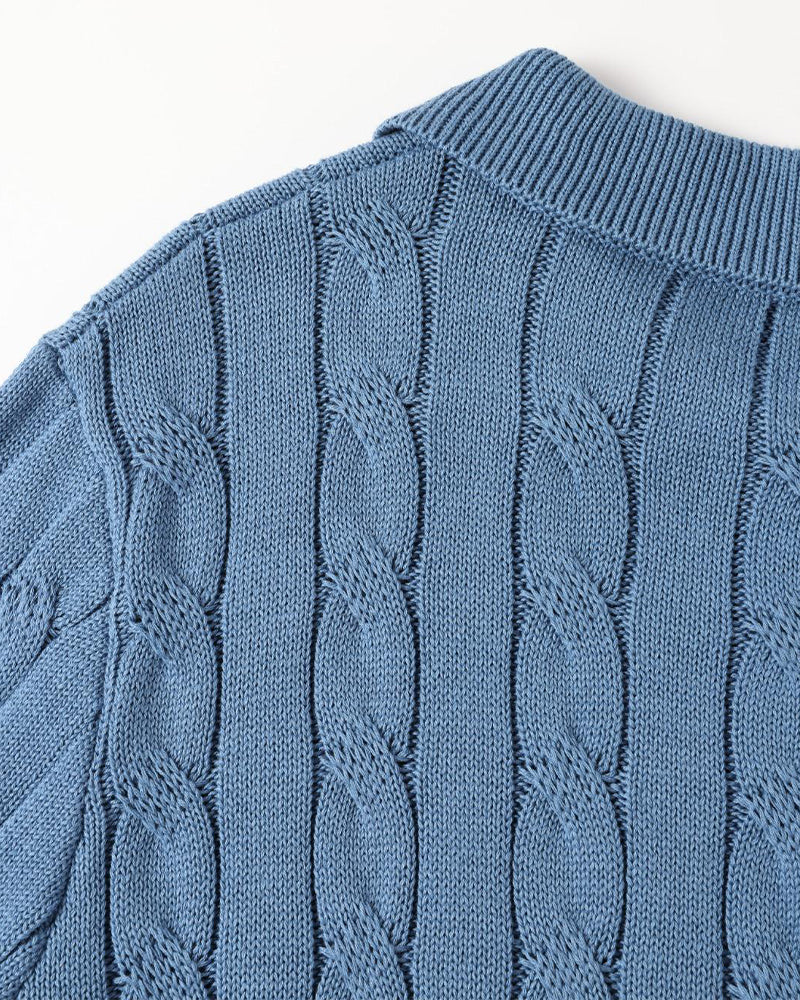 FLORENCE Cable Knit Polo Shirt