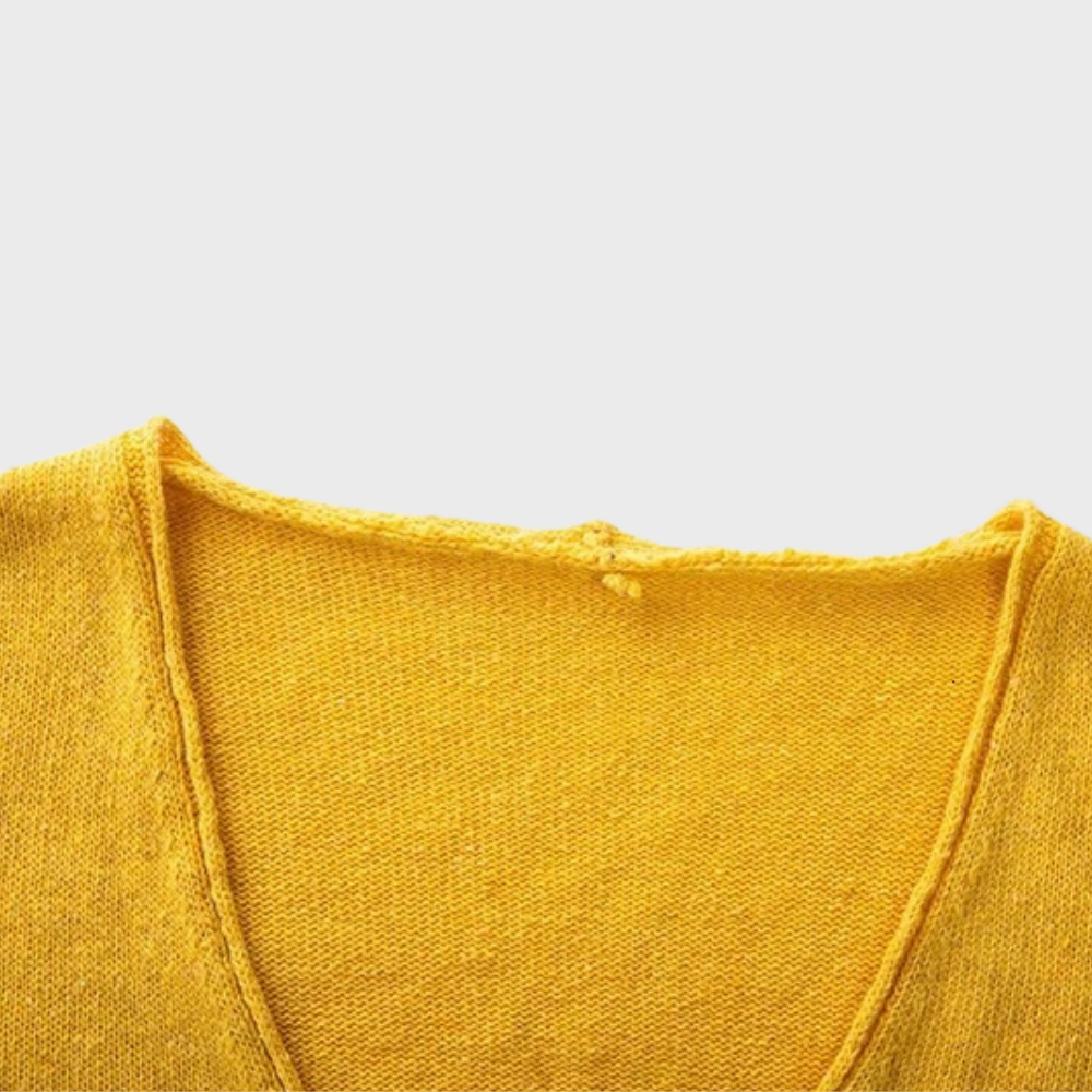 Relaxed Fit V-Neck Knit Sweater for Women