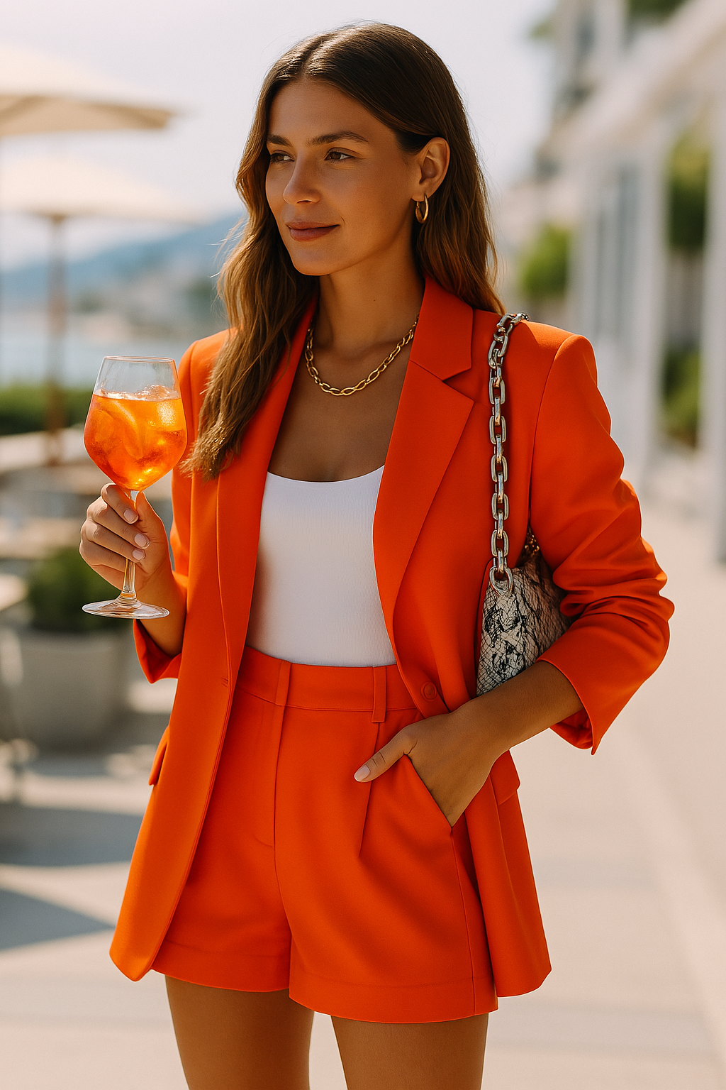 Salma - Summer Blazer and Shorts Ensemble