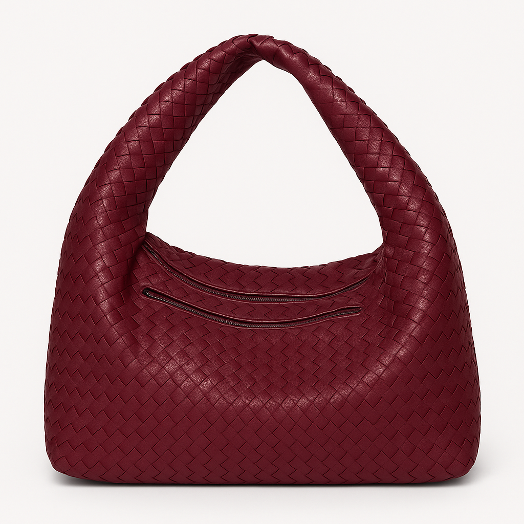 Vegan Leather Woven Handbag