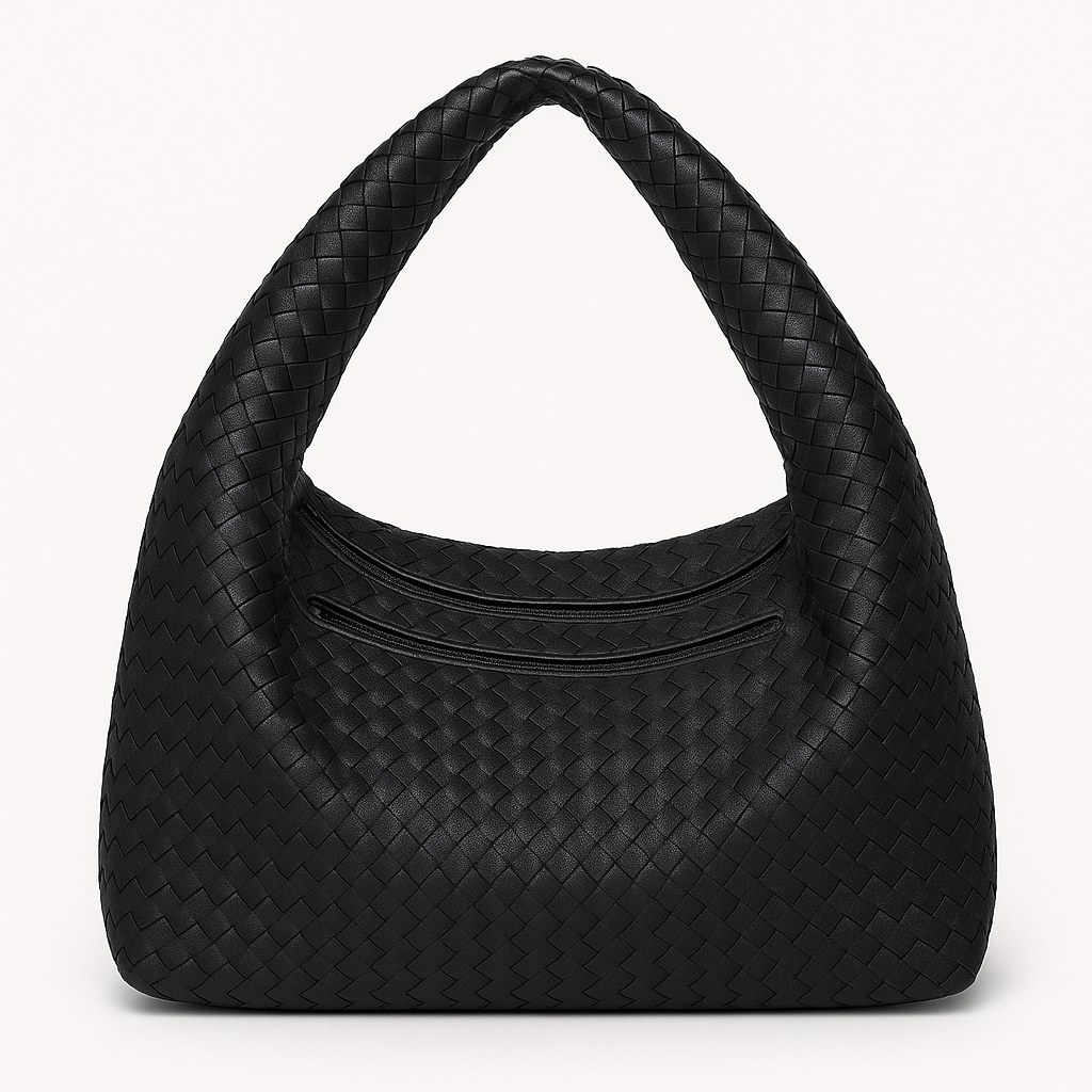 Vegan Leather Woven Handbag