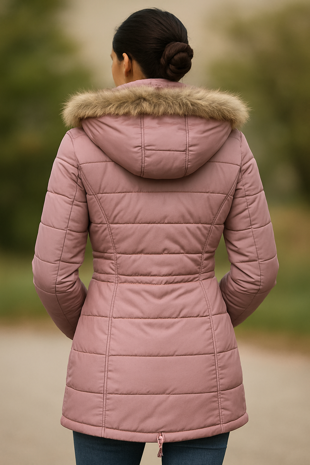 Women's Winter Puffer Jacket with Cozy Faux Fur Hood
