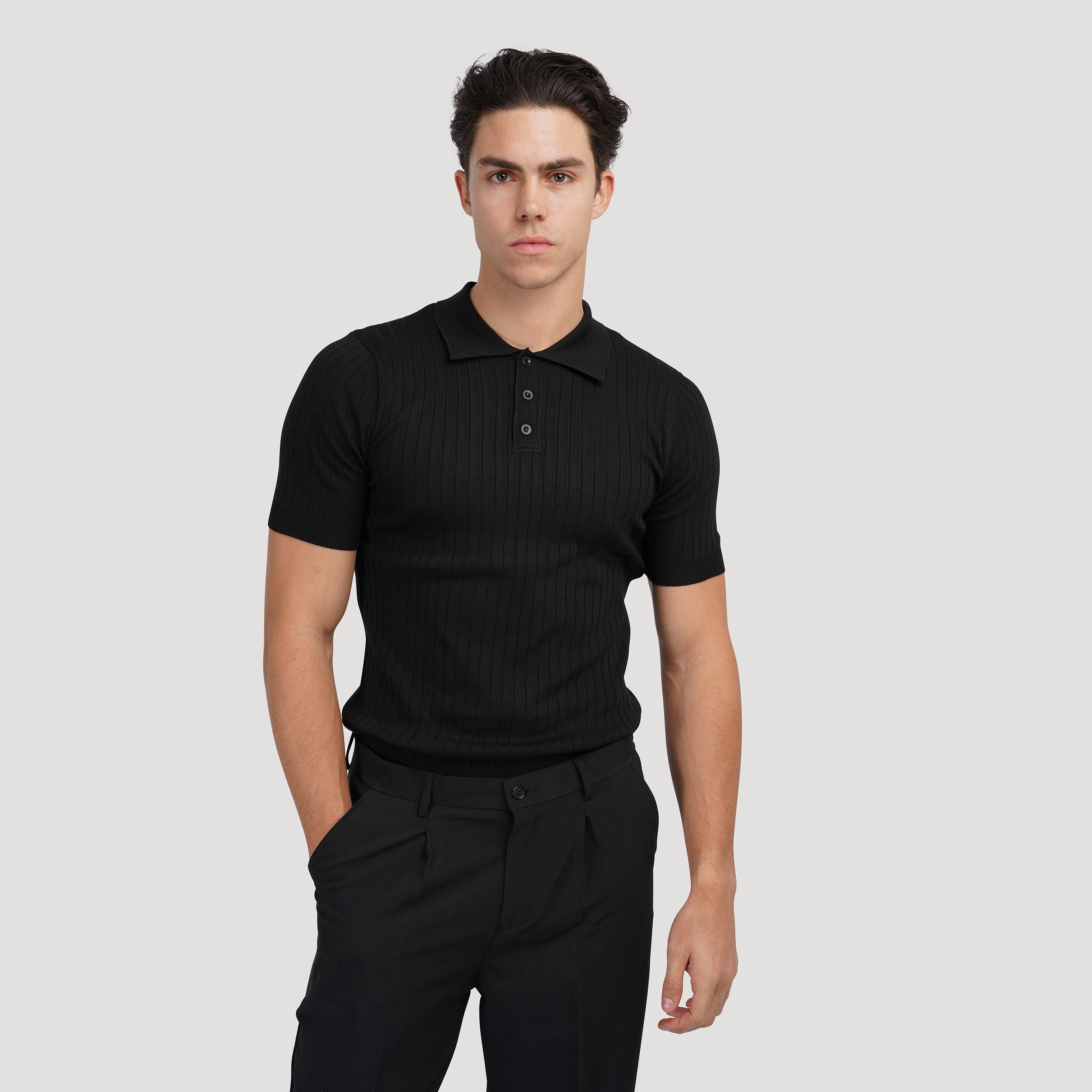 GIMCHEON Knit Polo Top