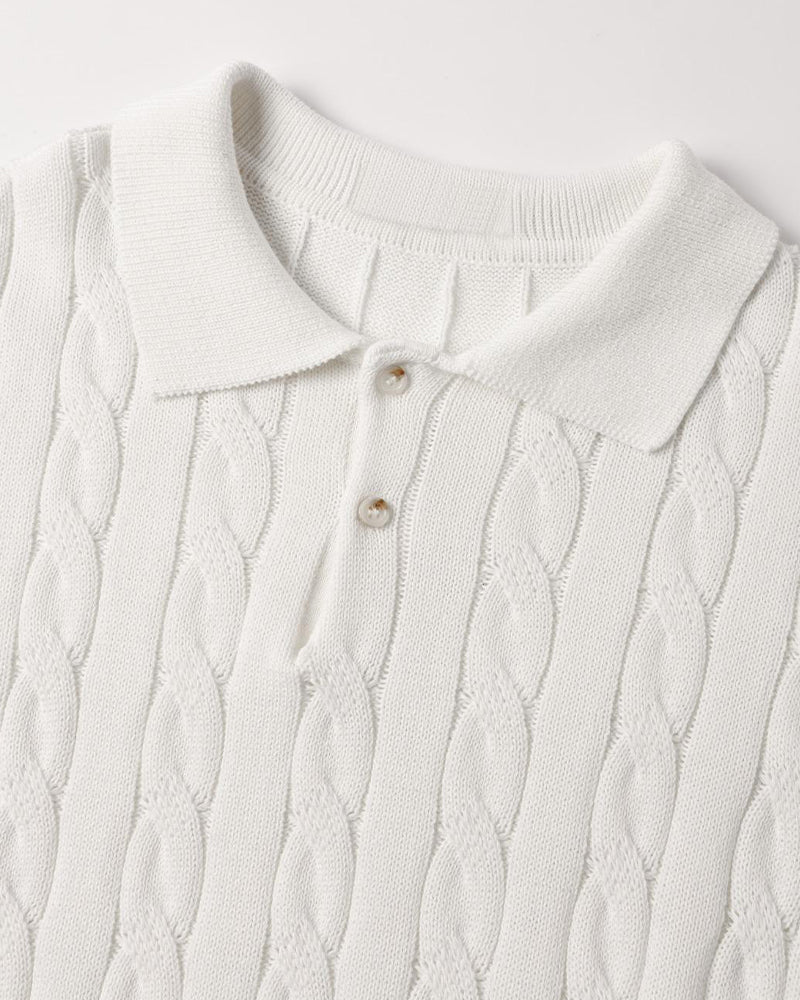 FLORENCE Cable Knit Polo Shirt