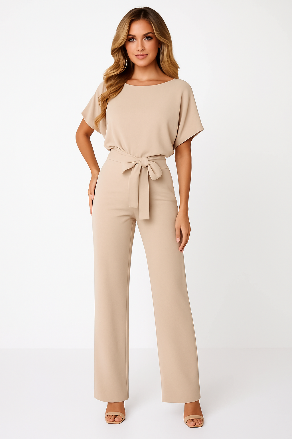 Jinte-Rose - Bow-Detail Jumpsuit