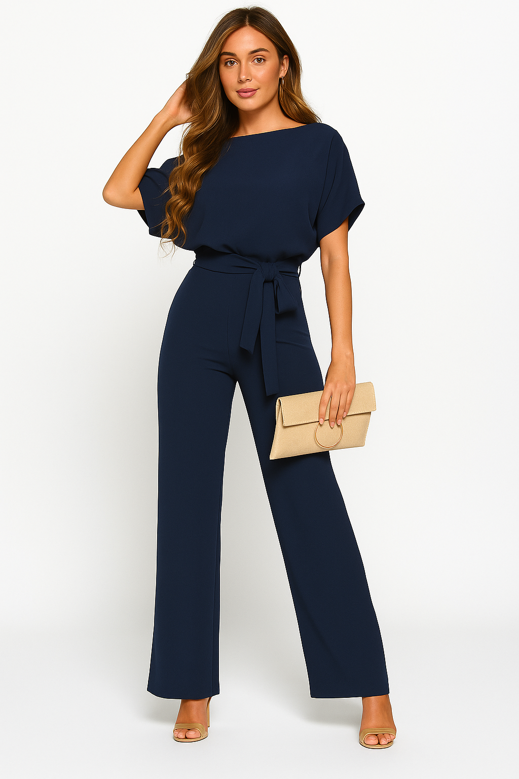 Jinte-Rose - Bow-Detail Jumpsuit