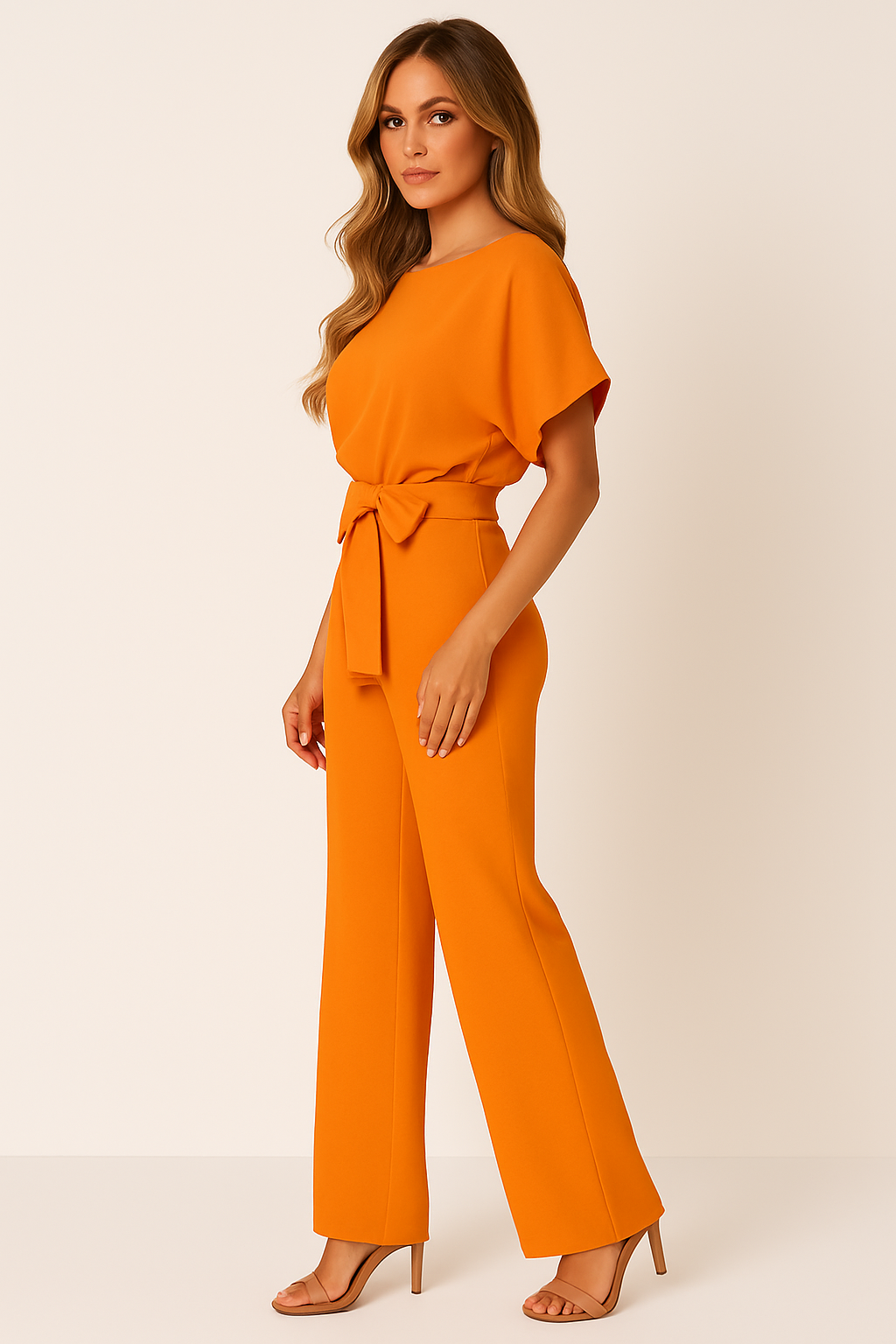 Jinte-Rose - Bow-Detail Jumpsuit