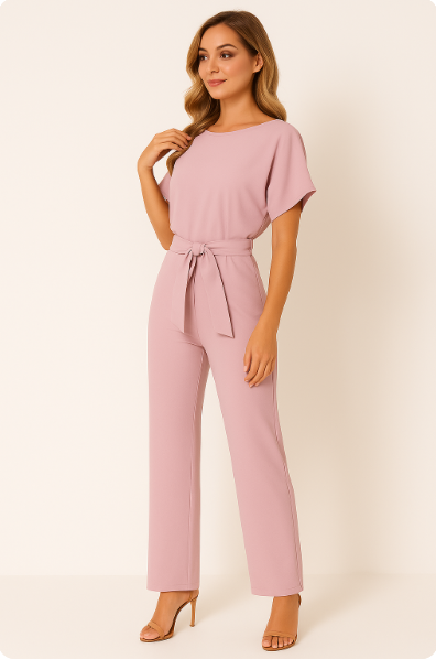 Jinte-Rose - Bow-Detail Jumpsuit