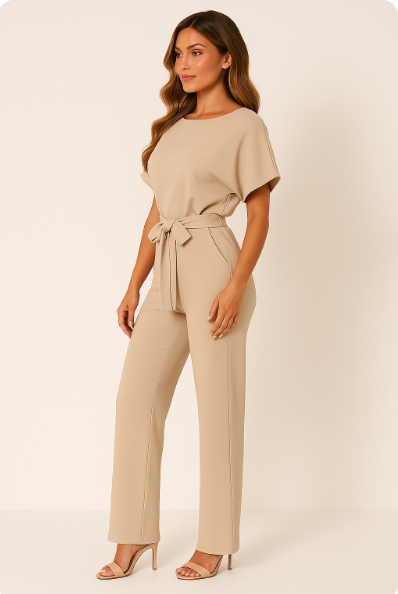 Jinte-Rose - Bow-Detail Jumpsuit