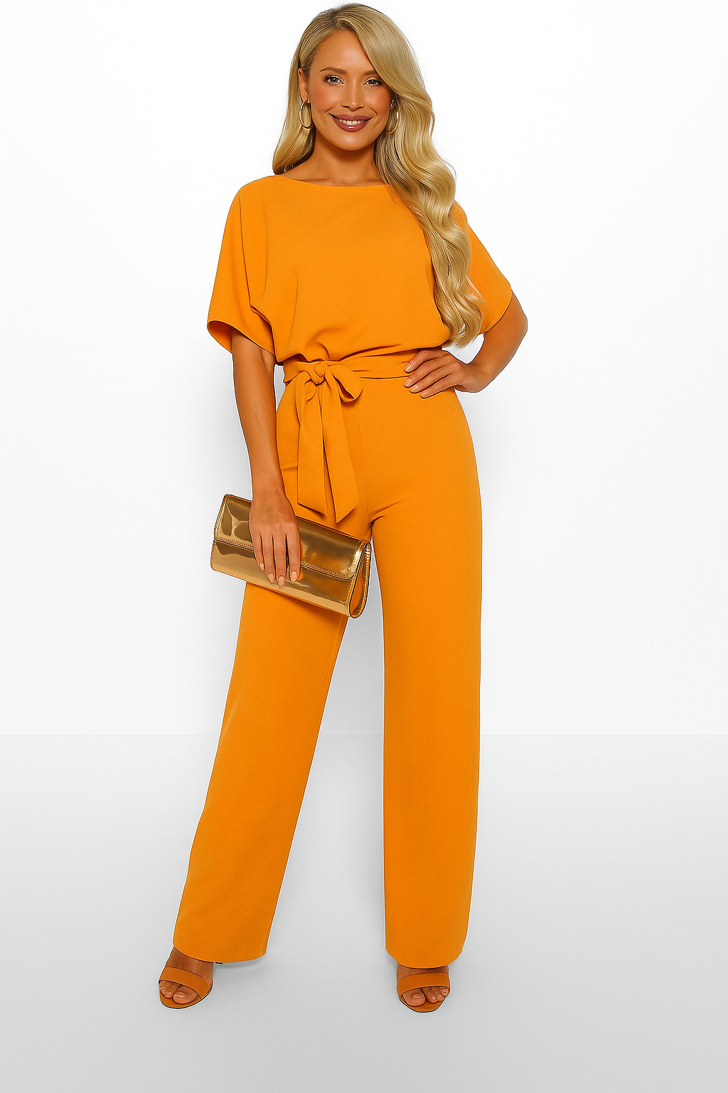 Jinte-Rose - Bow-Detail Jumpsuit