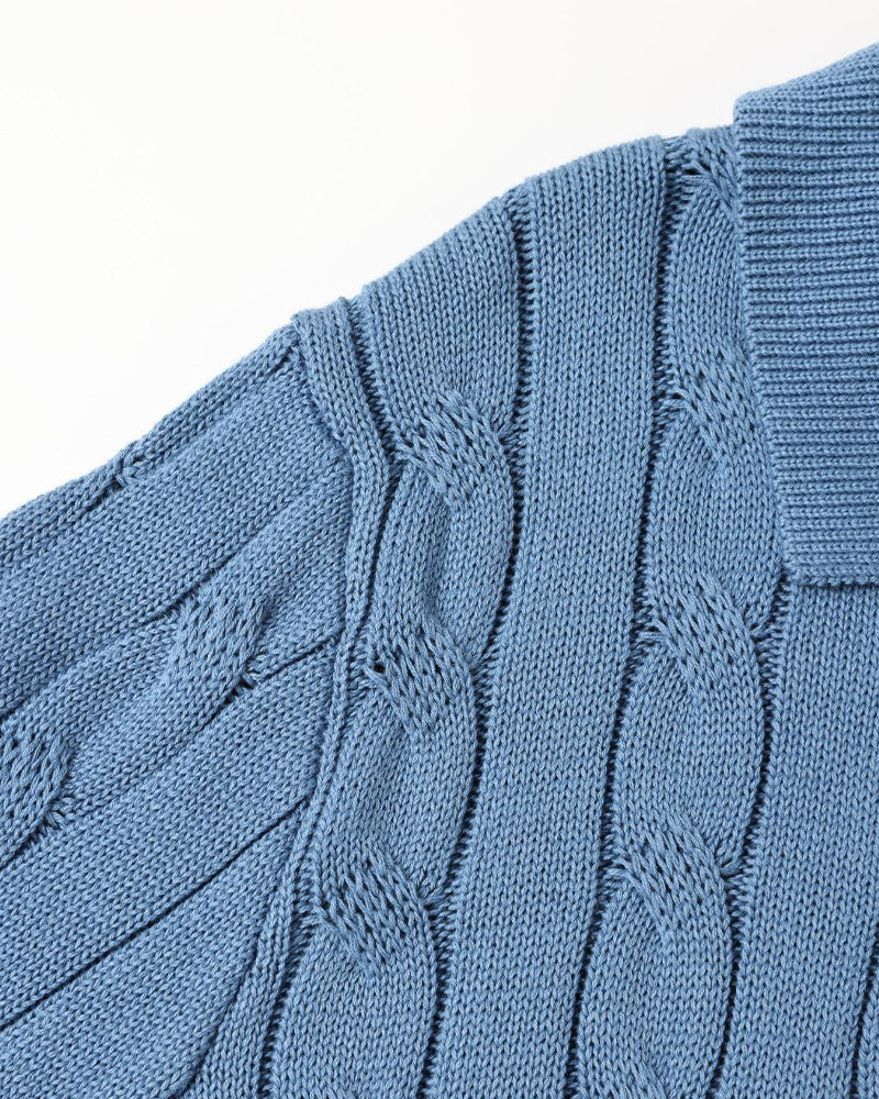 FLORENCE Cable Knit Polo Shirt