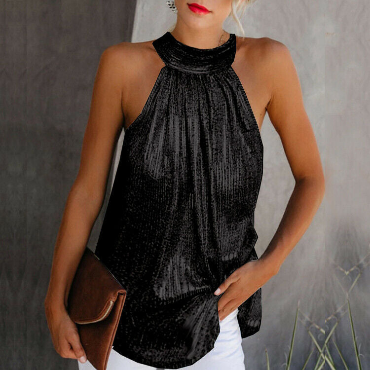 Elif - Sparkling Halter Neck Top