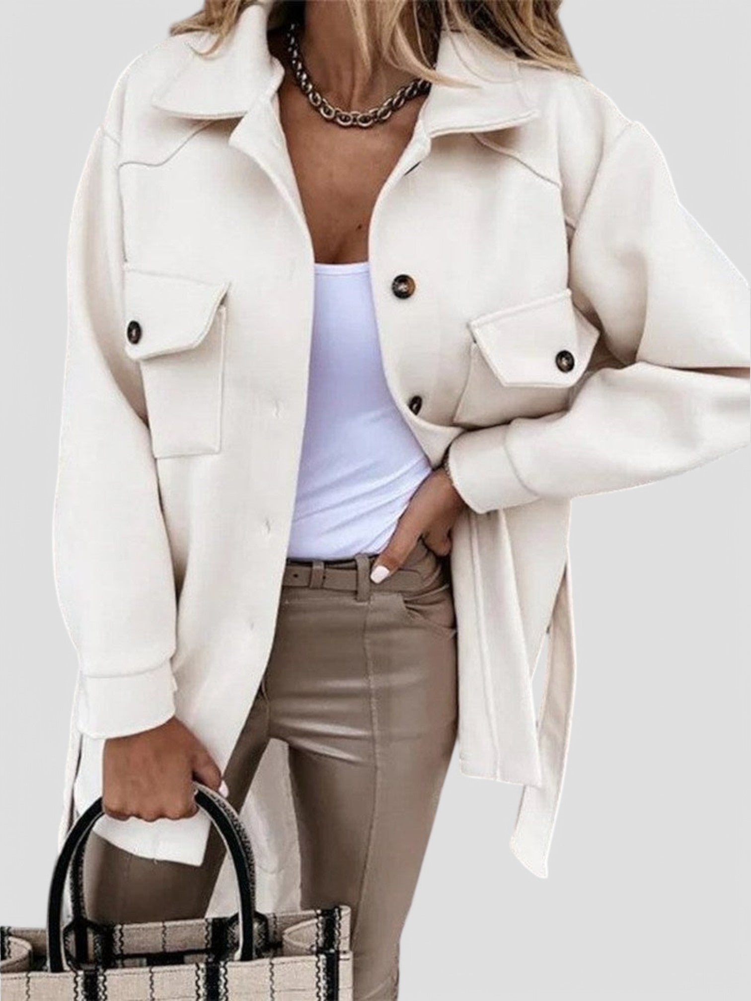 Dena - Stylish Lightweight Women's Jacket with Button Details
