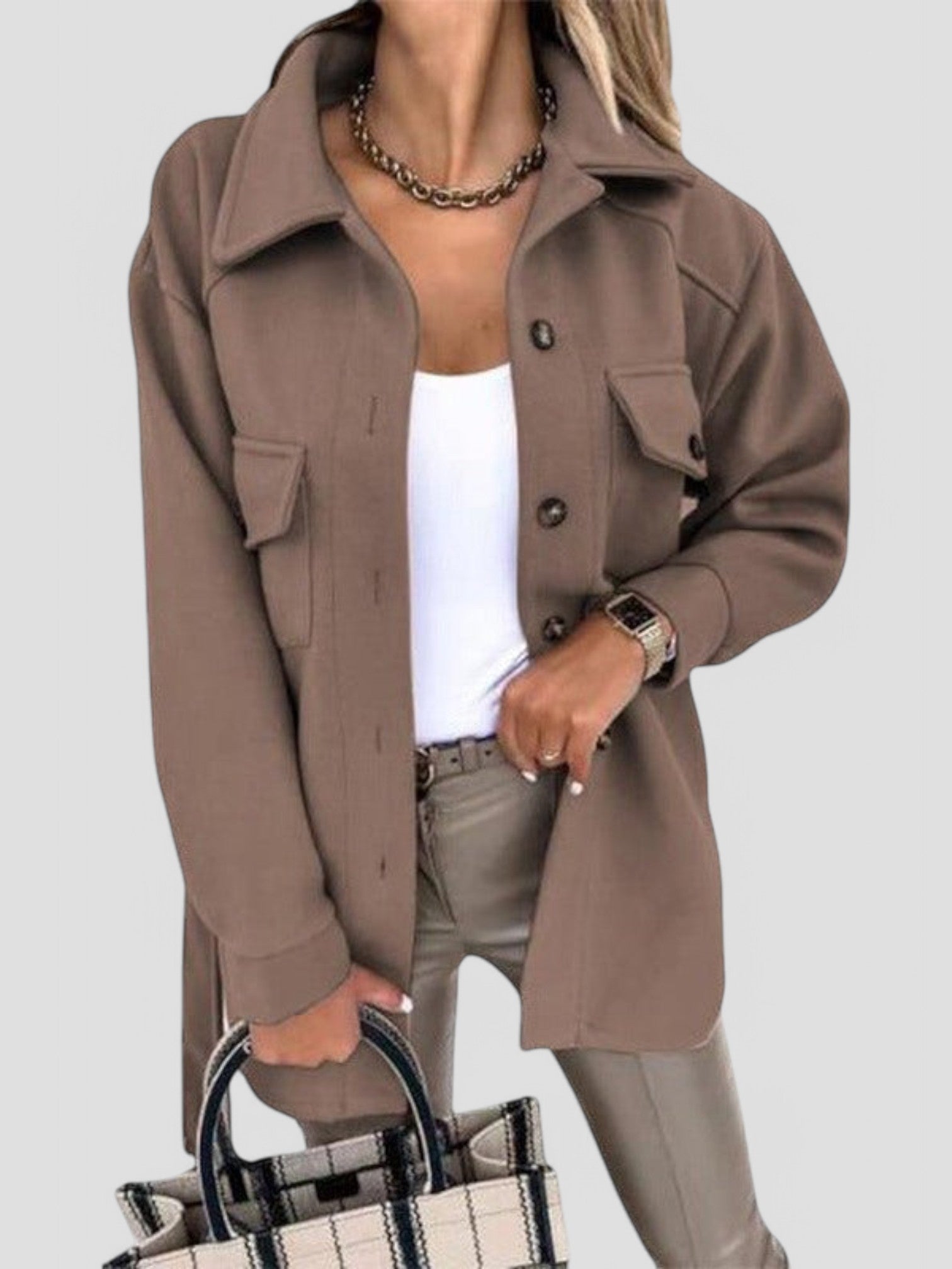 Dena - Stylish Lightweight Women's Jacket with Button Details