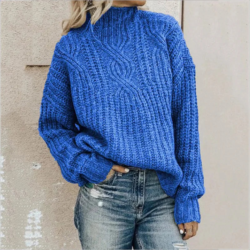 Collared Cable Knit Sweater for Women