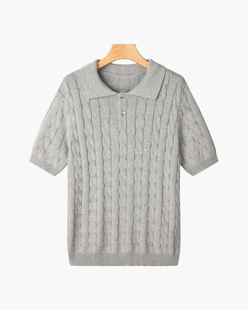 FLORENCE Cable Knit Polo Shirt