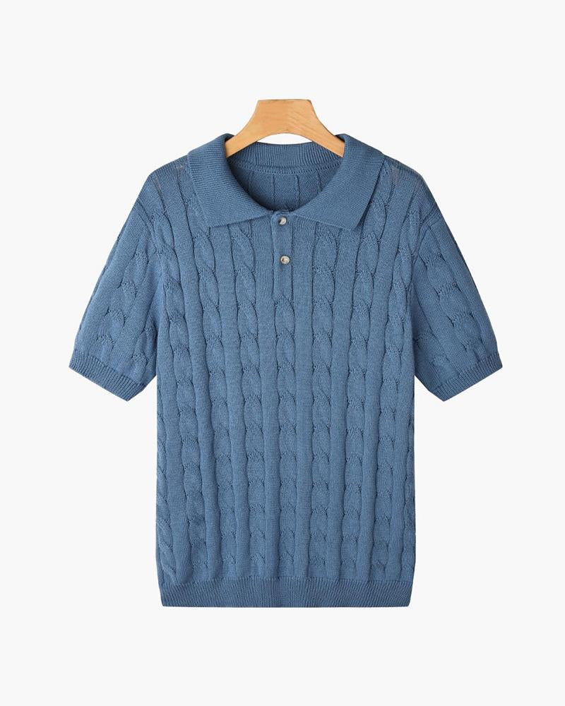 FLORENCE Cable Knit Polo Shirt