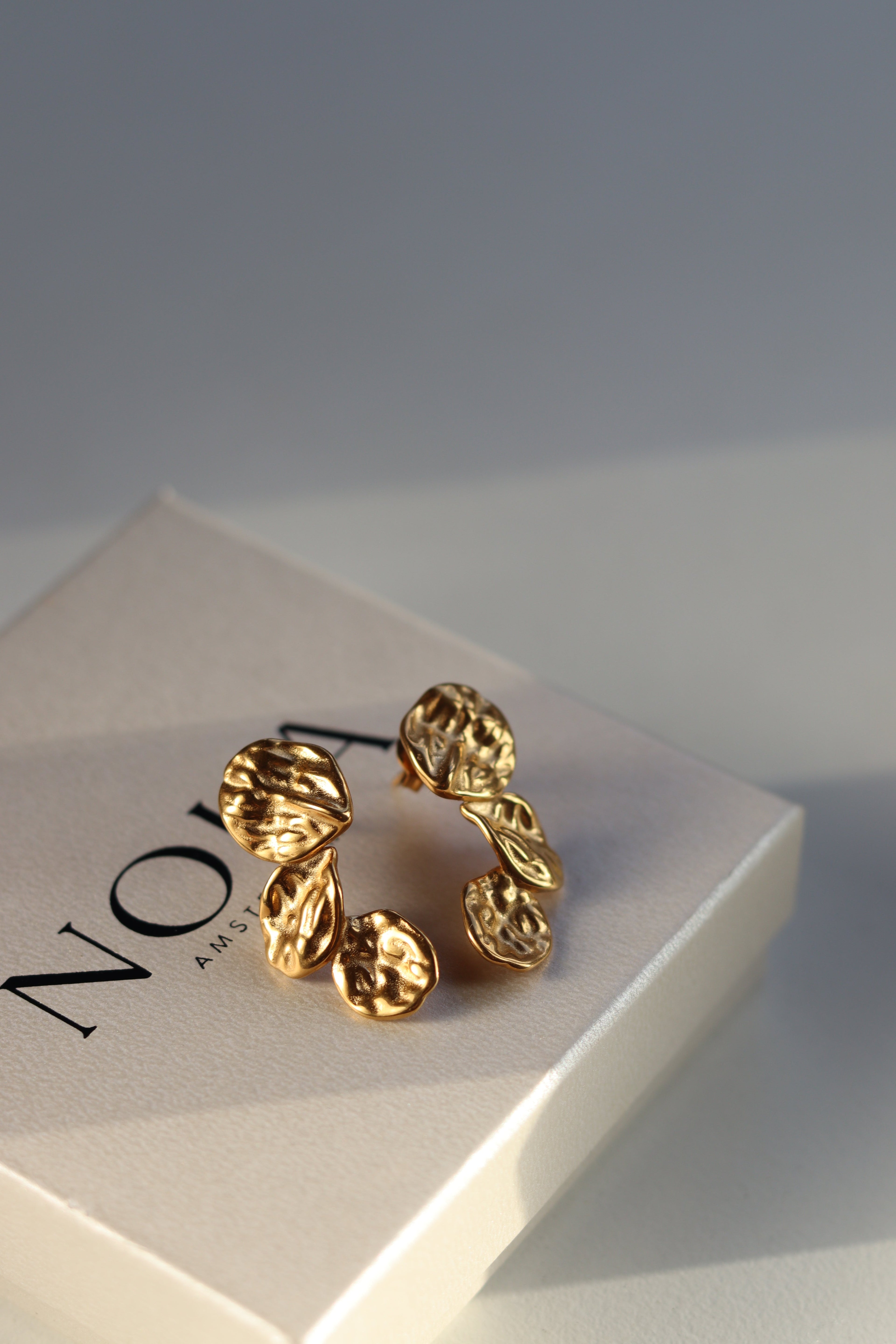 Lauren - Textured Gold Earrings