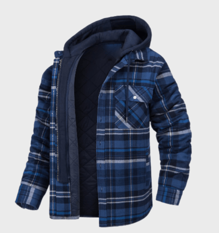 STENLEY - Men's Winter Jacket with Bold Check Print