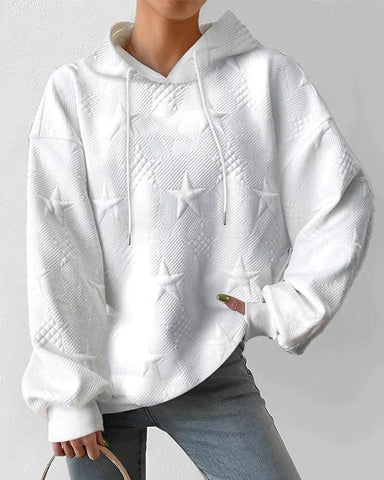 Women's Cozy White Knit Hoodie