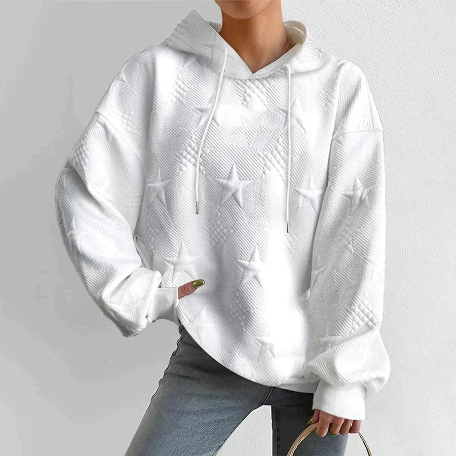Women's Cozy White Knit Hoodie