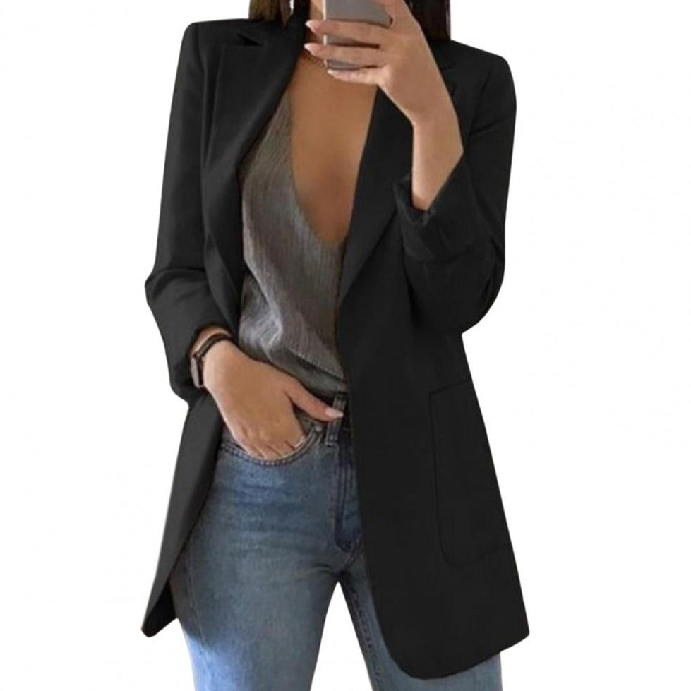 Women's Long Blazer with Timeless Lapels
