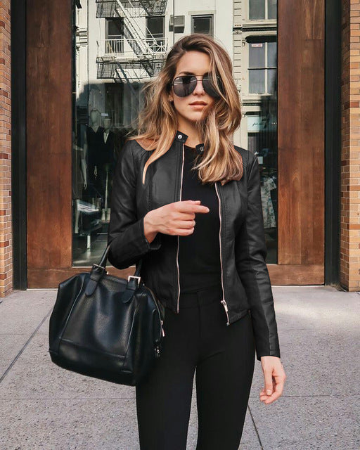 Women's Custom-Fit Leather Jacket with Zipper