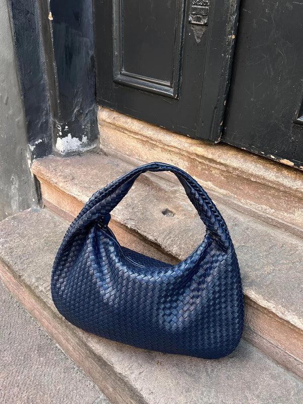 Vegan Leather Woven Handbag