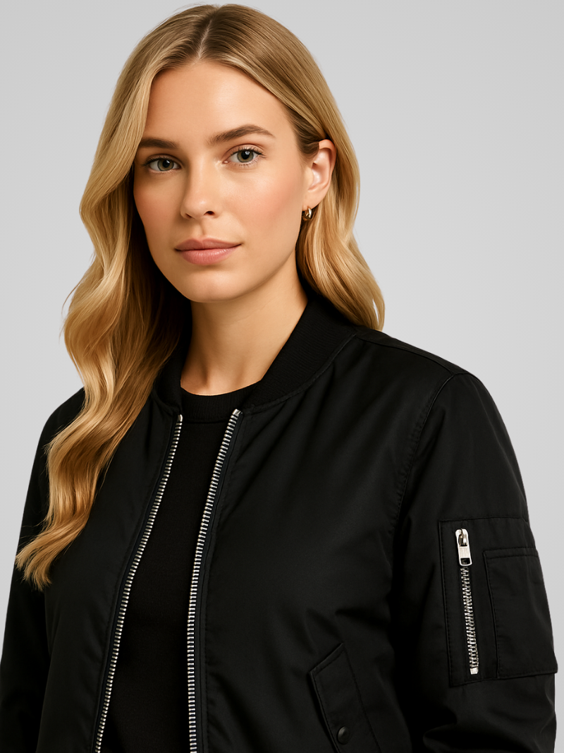 Mila - Chic Sheen Bomber Jacket