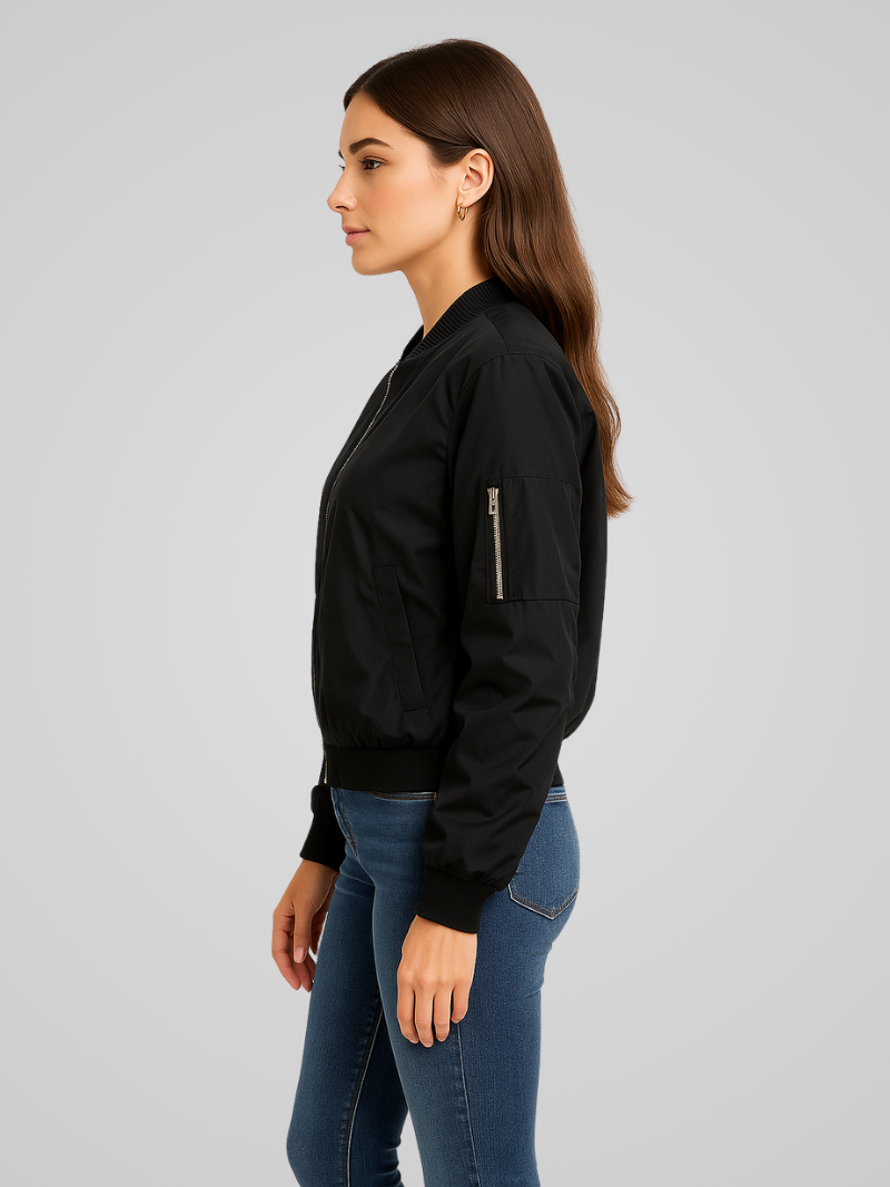 Mila - Chic Sheen Bomber Jacket