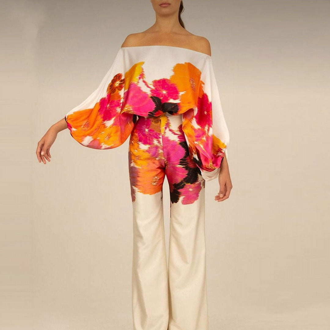 Ise - Stylish Satin Set with Unique Print