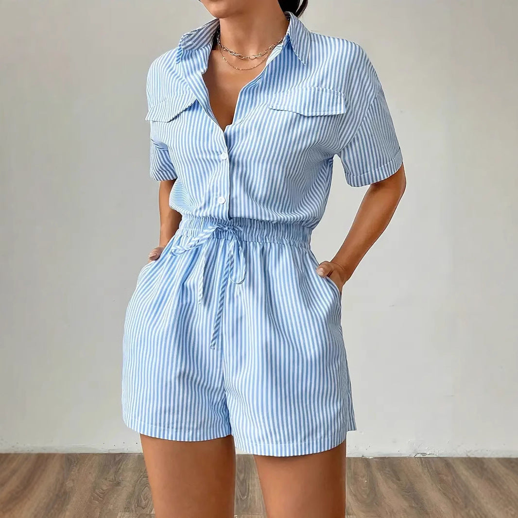 Yara - Unique Design Striped Playsuit