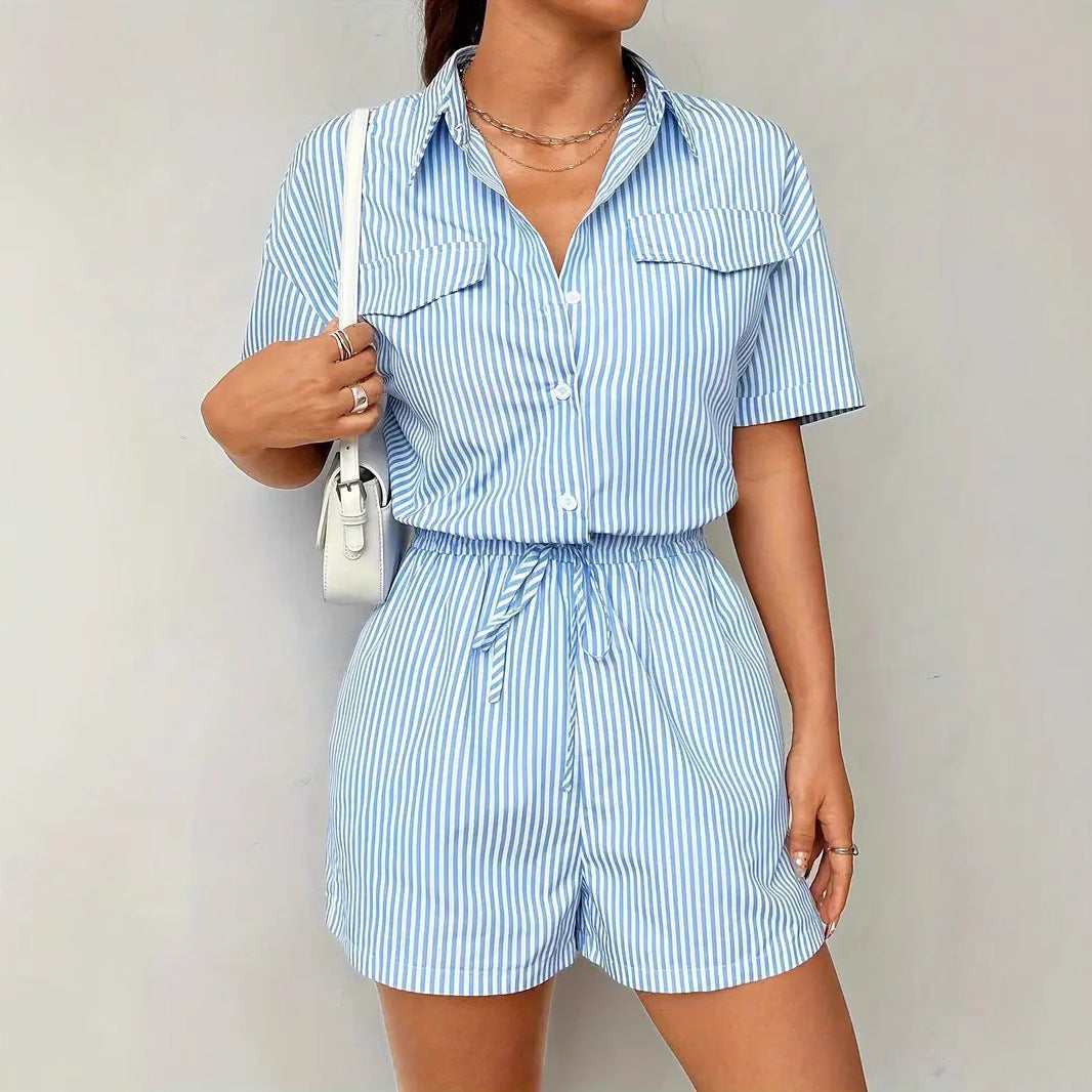 Yara - Unique Design Striped Playsuit