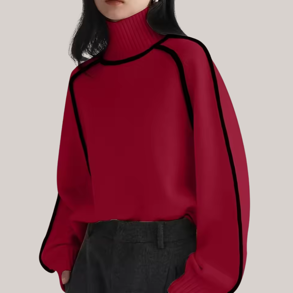 Cozy Striped Turtleneck Sweater for Women